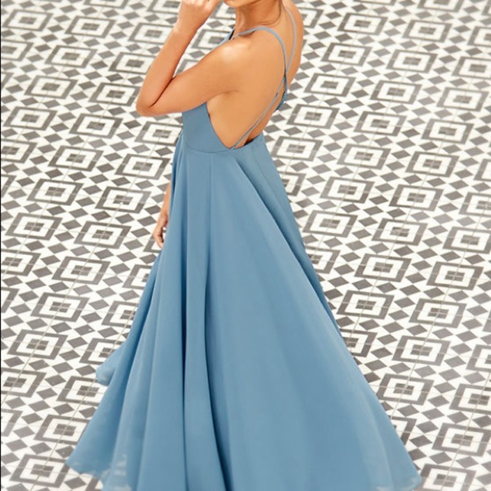Mythical Kind of Love Slate Blue Maxi Dress - Picture 4 of 8